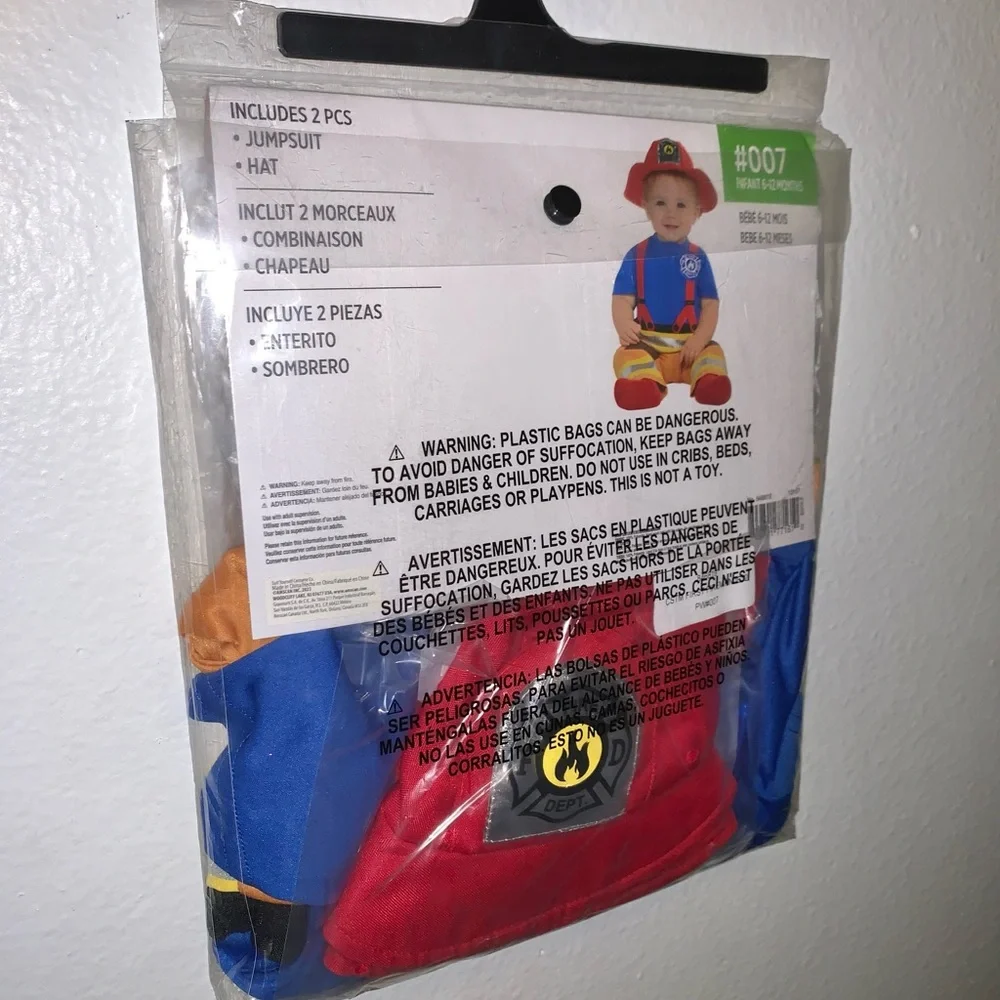 INFANT BABY BOY FIRST FIREMAN HALLOWEEN COSTUME SIZE 6-12 MONTHS